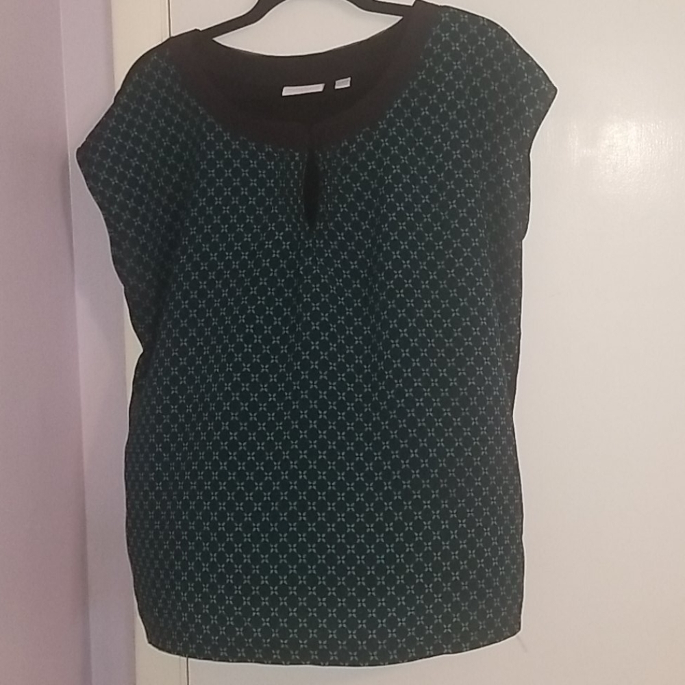 NY & CO. Short Sleeve Black & Teal Shirt Size XL